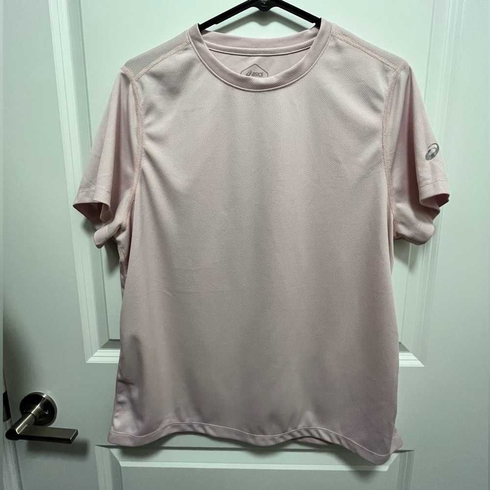 Pink ASICS workout shirt